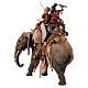 Heiliger König mit Diener auf Elefanten reitend, für 30 cm Krippe von Angela Tripi, Terrakotta s17