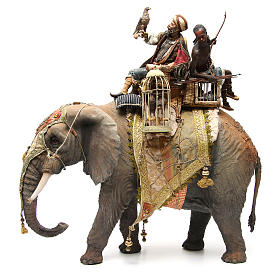 Elephant with King and servant 30cm Angela Tripi