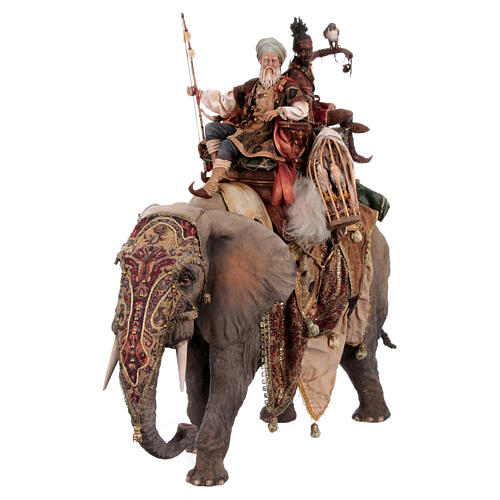 Elefante con Rey y siervo belén Angela Tripi 30 cm 6