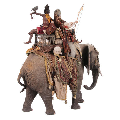 Elefante con Rey y siervo belén Angela Tripi 30 cm 12