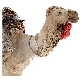 Kamel mit Last beladen, für 18 cm Krippe von Angela Tripi, Terrakotta