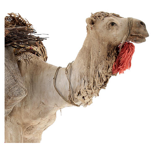 Kamel mit Last beladen, für 18 cm Krippe von Angela Tripi, Terrakotta 2