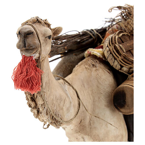 Kamel mit Last beladen, für 18 cm Krippe von Angela Tripi, Terrakotta 4
