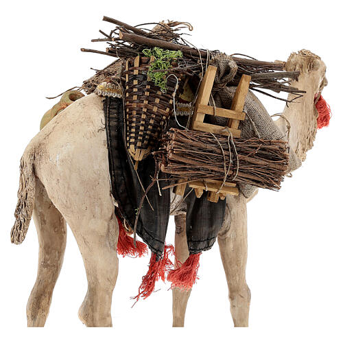 Kamel mit Last beladen, für 18 cm Krippe von Angela Tripi, Terrakotta 5
