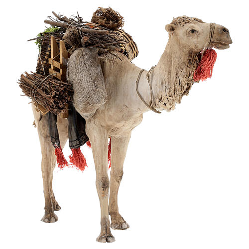 Kamel mit Last beladen, für 18 cm Krippe von Angela Tripi, Terrakotta 8