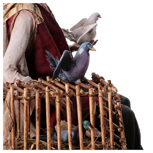Vogelhändler mit Käfig, für 30 cm Krippe von Angela Tripi, Terrakotta 11