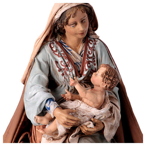 Sainte Vierge avec enfant Jésus sur les genoux 30 cm Angela Tripi 2