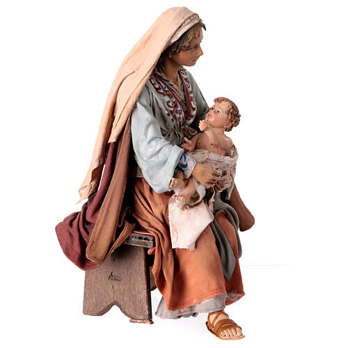 Sainte Vierge avec enfant Jésus sur les genoux 30 cm Angela Tripi 3