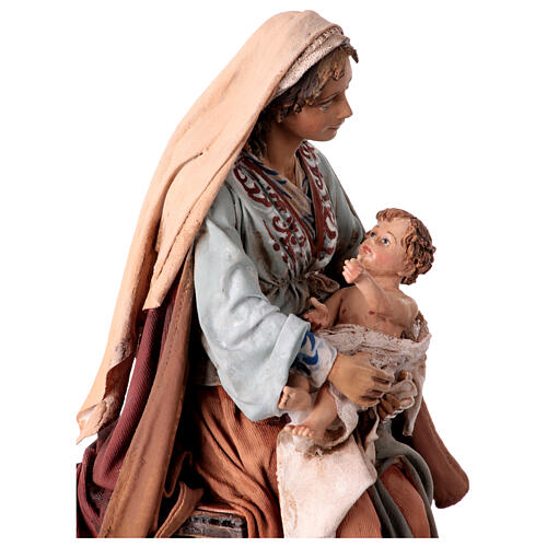 Sainte Vierge avec enfant Jésus sur les genoux 30 cm Angela Tripi 4