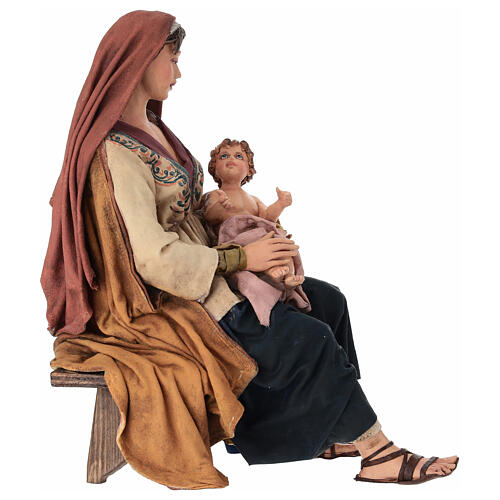 Maria com Menino nos joelhos Angela Tripi Presépio com figuras de altura média 30 cm 5