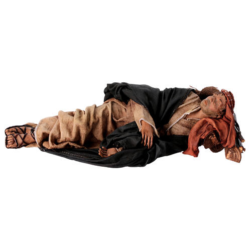 Pastor adormecido deitado sobre o flanco dele 18 cm Angela Tripi 1