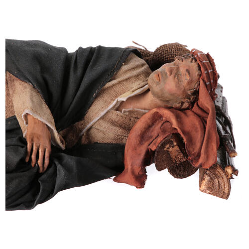 Pastor adormecido deitado sobre o flanco dele 18 cm Angela Tripi 2