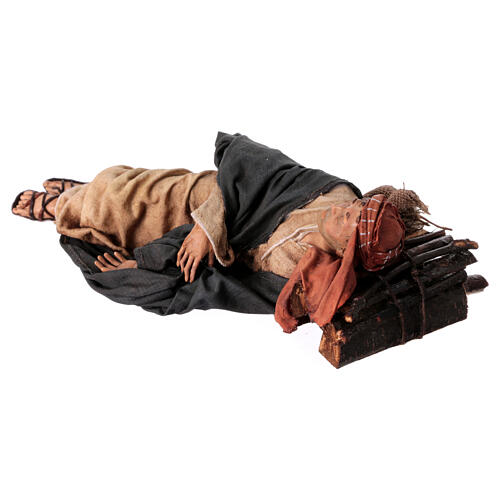 Pastor adormecido deitado sobre o flanco dele 18 cm Angela Tripi 4