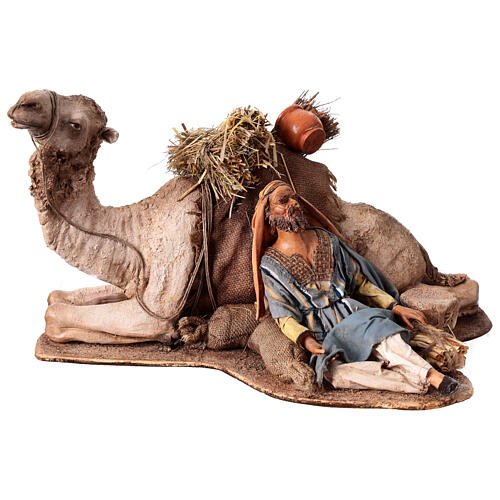 Camel crouching next to Sleeping Man 18cm Angela Tripi 1