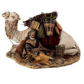 Camel crouching next to Sleeping Man 18cm Angela Tripi