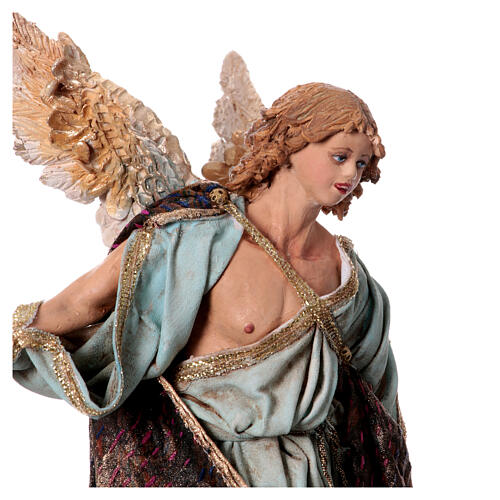 Engel der Verkündigung an die Hirten, für 18 cm Krippe von Angela Tripi, Terrakotta 4