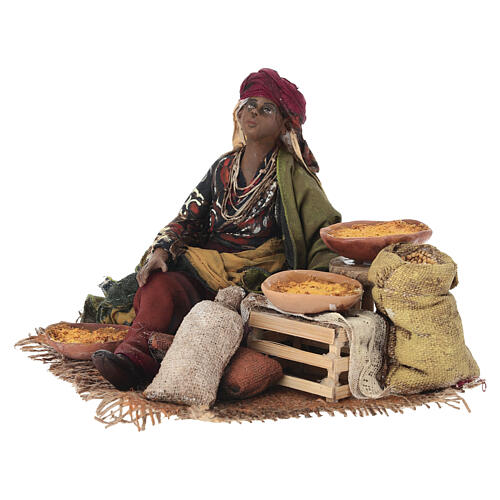 Sitzende Verkäuferin, für 18 cm Krippe von Angela Tripi, Terrakotta 2