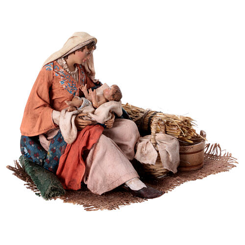 Maria mit Kind im Arm, für 18 cm Krippe von Angela Tripi, Terrakotta 3