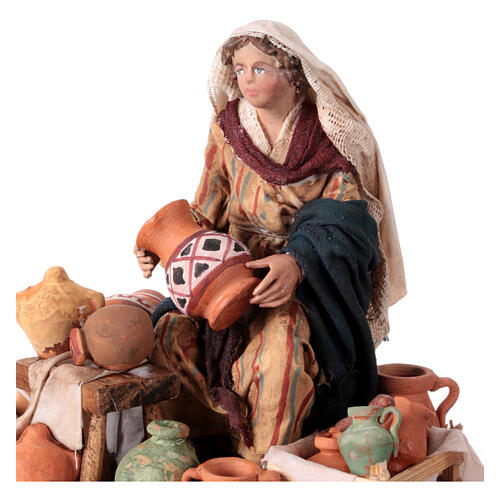 Keramikverkäuferin, für 13 cm Krippe von Angela Tripi, Terrakotta 2