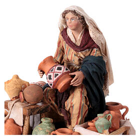 Sitting Woman with pottery 13cm Angela Tripi