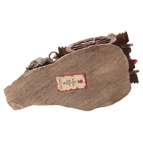 Hirte mit Karren, für 13 cm Krippe von Angela Tripi, Terrakotta 9