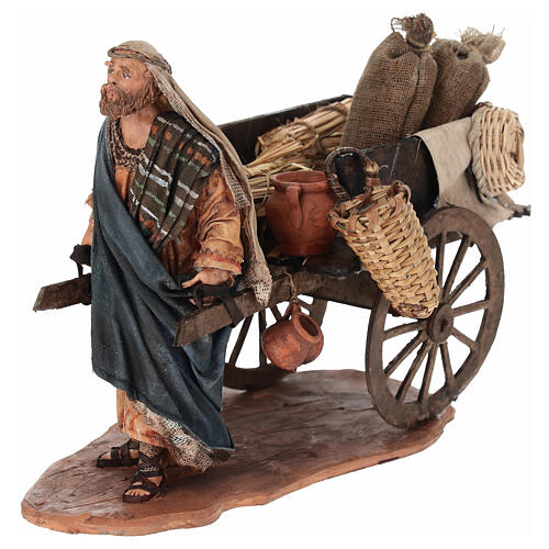 Shepherd with Cart 13cm Angela Tripi 1