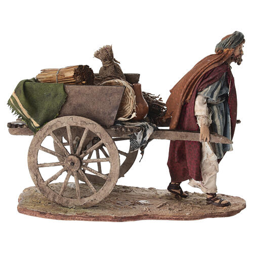 Pastore con carretto 13 cm Angela Tripi 6