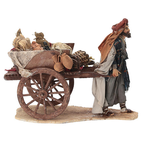 Shepherd with Cart 13cm Angela Tripi 4