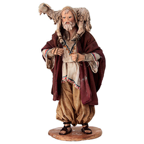 Shepherd carrying Sheep on shoulders 13cm Angela Tripi 1