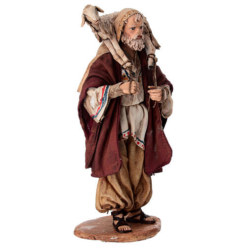 Shepherd carrying Sheep on shoulders 13cm Angela Tripi 3