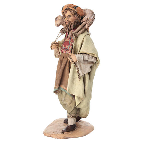 Shepherd carrying Sheep on shoulders 13cm Angela Tripi 2