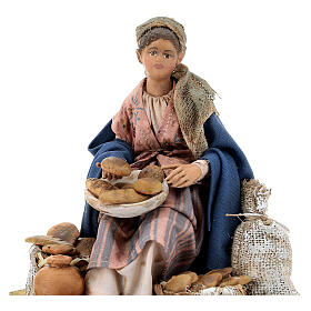 Vendedora de pão 13 cm presépio Angela Tripi