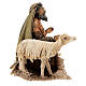 Kniender Hirte mit Schaf, für 13 cm Krippe von Angela Tripi, Terrakotta s5