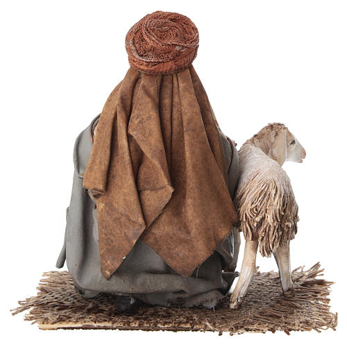 Shepherd kneeling with Sheeps 13cm Angela Tripi 4