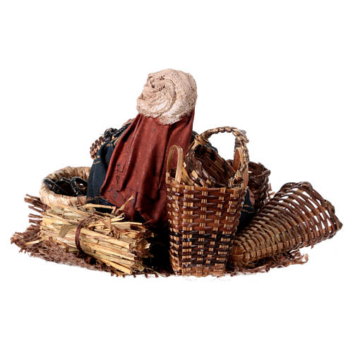 Korbhändler, für 13 cm Krippe von Angela Tripi, Terrakotta 4