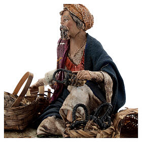 Crèche Noel Angela Tripi: Vendeur avec paniers 13 cm Angela Tripi