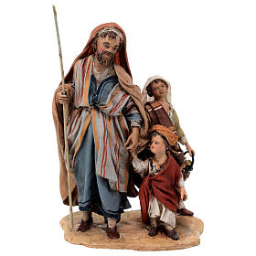 Hirte mit 2 Jungen, für 13 cm Krippe von Angela Tripi, Terrakotta
