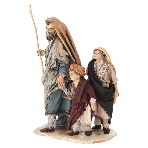 Hirte mit 2 Jungen, für 13 cm Krippe von Angela Tripi, Terrakotta 3