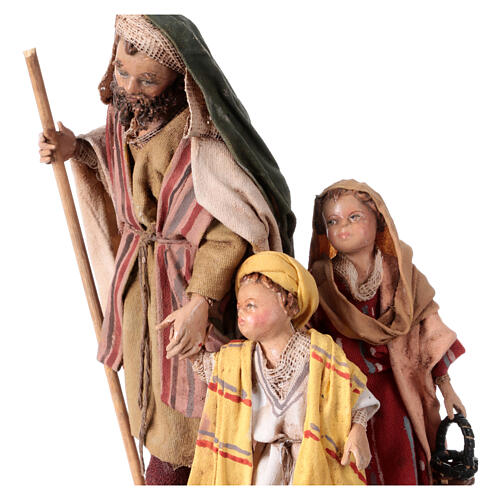 Nativity scene figurine, shepherd with two little children 13 cm made by Angela Tripi. 2