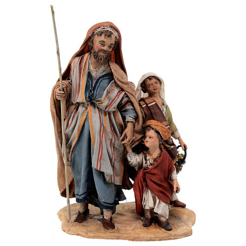 Pasterz z dwoma chłopcami 13 cm szopka Angela Tripi 1