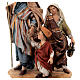Nativity scene figurine, shepherd with two little children 13 cm made by Angela Tripi. s4