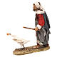 Nativity scene figurine, shepherd chasing after a goose, 13 cm made by Angela Tripi s4