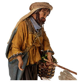 Pastore che insegue oca 13 cm presepe Angela Tripi