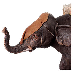 Elefant mit Last, für 13 cm Krippe von Angela Tripi, Terrakotta