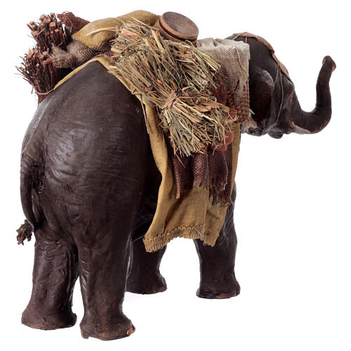 Nativity scene figurine, elephant with load, 13 cm made by Angela Tripi 7