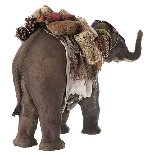 Nativity scene figurine, elephant with load, 13 cm made by Angela Tripi 8