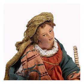 Getreideverkäuferin, für 13 cm Krippe von Angela Tripi, Terrakotta