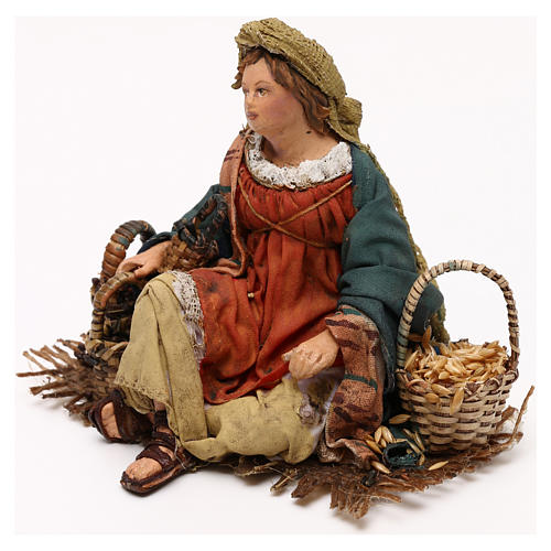 Nativity scene figurine, seeds seller 13 cm made by Angela Tripi 3