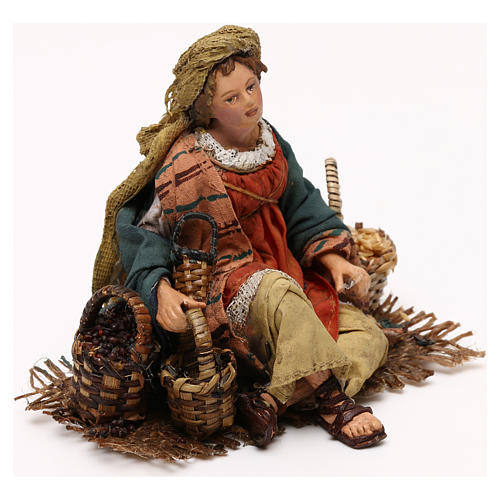 Nativity scene figurine, seeds seller 13 cm made by Angela Tripi 4