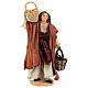 Nativity scene figurine, woman with seeds baskets, 13 cm made by Angela Tripi s1